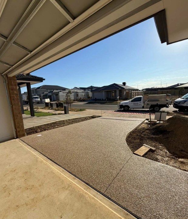 Exposed aggregate concrete
